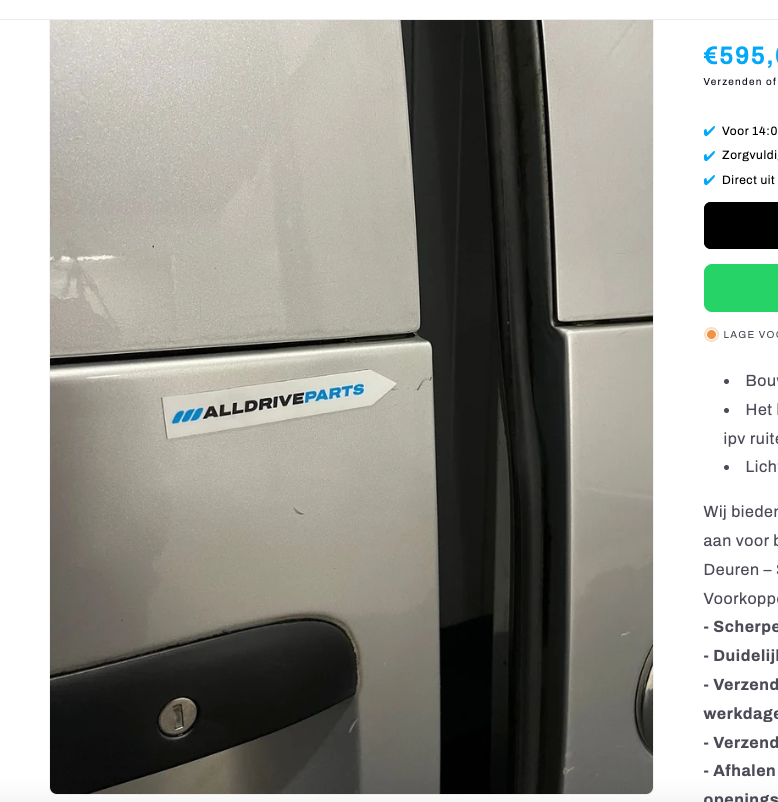 VW Caddy Tur hinten links silber